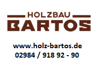 Firmenlogo Holzbau & Handel Bartos (Produzent von Holzprodukten wie Carports, Hochsitze, Kinderspieltürme, Sichtschutzzäunen)